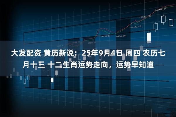 大发配资 黄历新说:25年9月4日 周四 农历七月十三 十二生肖运势走向,运势早知道