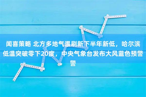 闻喜策略 北方多地气温刷新下半年新低，哈尔滨低温突破零下20度，中央气象台发布大风蓝色预警